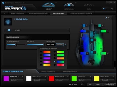 Within Roccat&39;s Swarm software, youre able to choose between 8 preset lighting effects and a custom mode. . Roccat swarm lighting profiles
